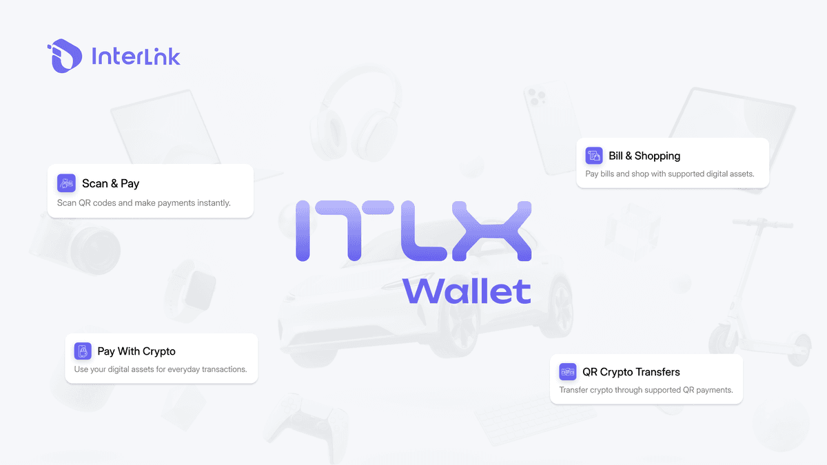  ITLX Pay QR code payment process showing a user scanning a merchant QR code and confirming a crypto payment on a smartphone.
